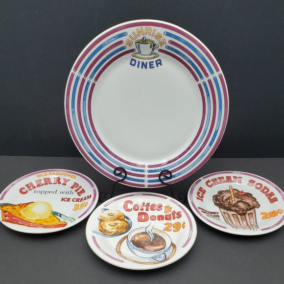 Oneidacraft Sunrise Diner Dinner Salad Dessert Plate Coffee Pie Donuts Ice Cream - Picture 1 of 9